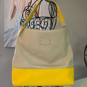 Kate Spade  New York Grove Court Grayson hobo shoulder bag seed pearl/yellow